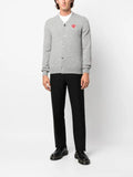 Comme Des Garçons Play logo-patch fine-knit cardigan