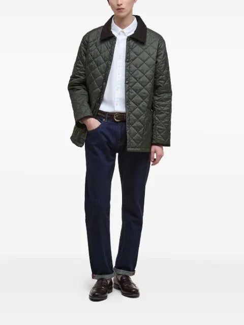 Barbour diamond-quilted corduroy-collar jacket