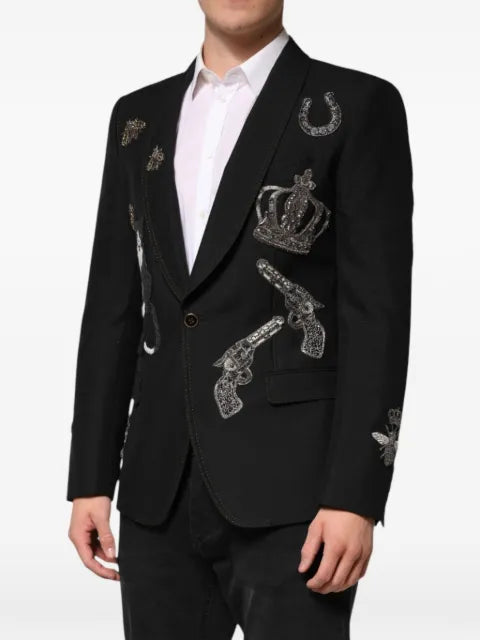Dolce & Gabbana embellished shawl-lapel blazer