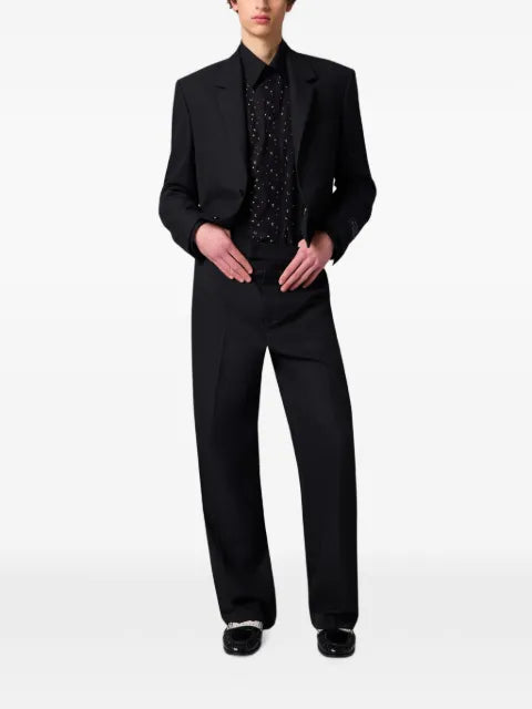 MSGM cropped notch-lapels jacket