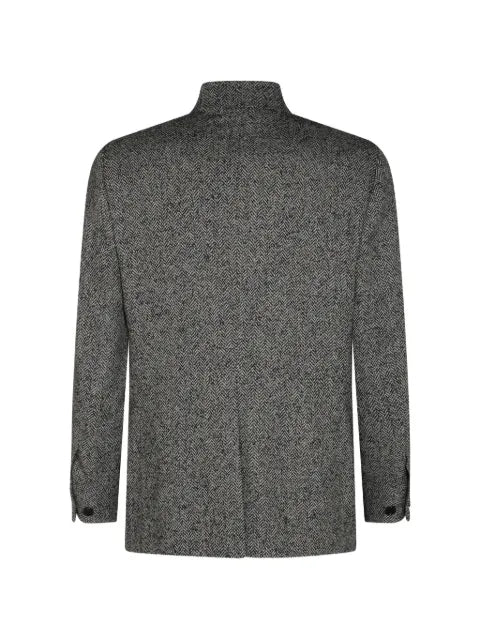 Lardini herringbone-pattern wool-blend jacket