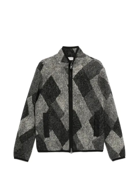 Moncler argyle-check-pattern zip-up jacket