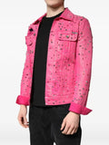 Dolce & Gabbana crystal-embellished studded denim jacket