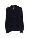 Baracuta ribbed-knit quarter-zip polo shirt