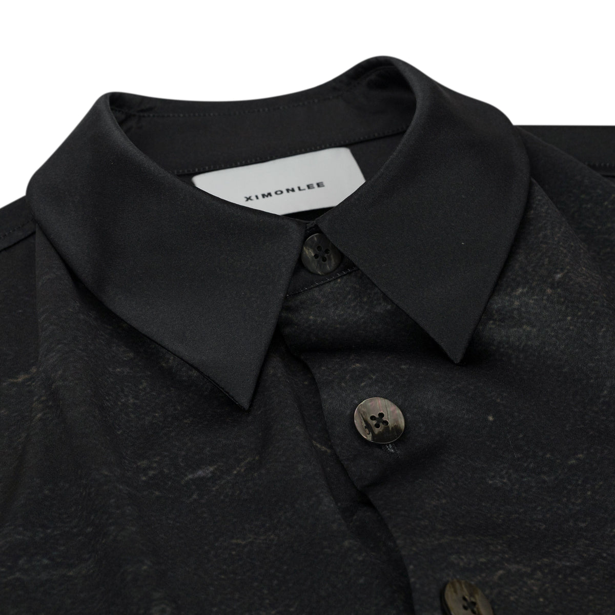 Night Shore Print Silk Shirt