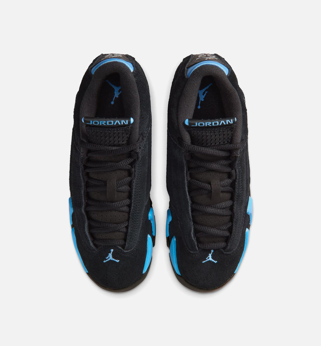 Air Jordan 14 Retro Black and University Blue | Grade School Lifestyle Shoe | Black/White/University Blue