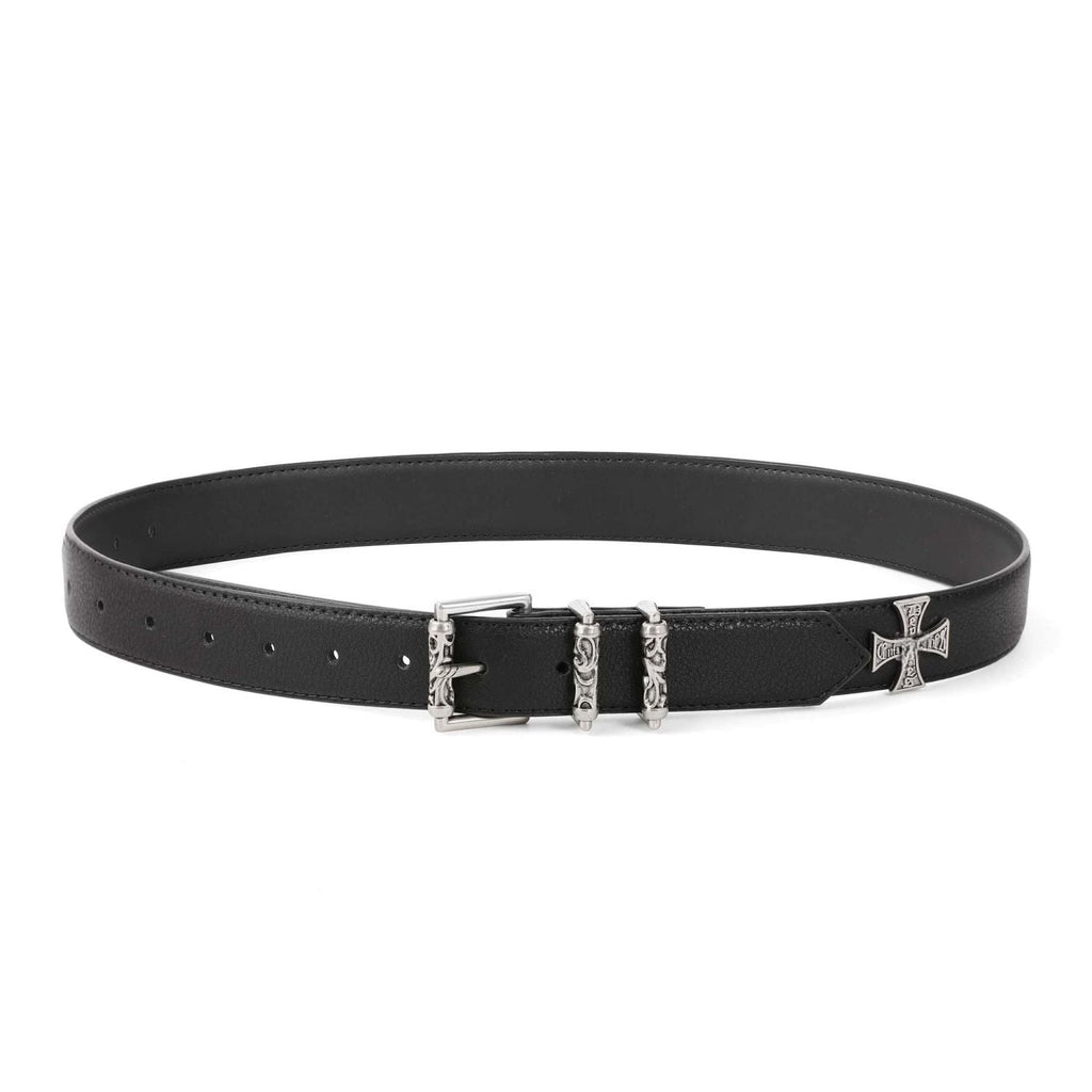 Chrome Hearts Cross Studded Leather Belt Vintage Silver Punk Waist