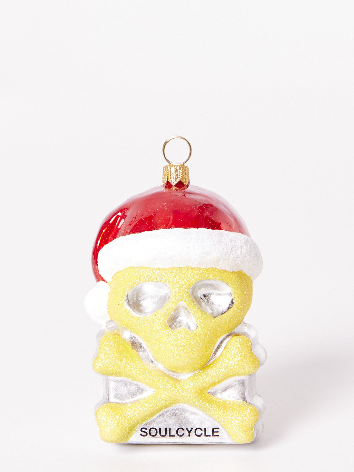 SKULL WITH SANTA HAT ORNAMENT