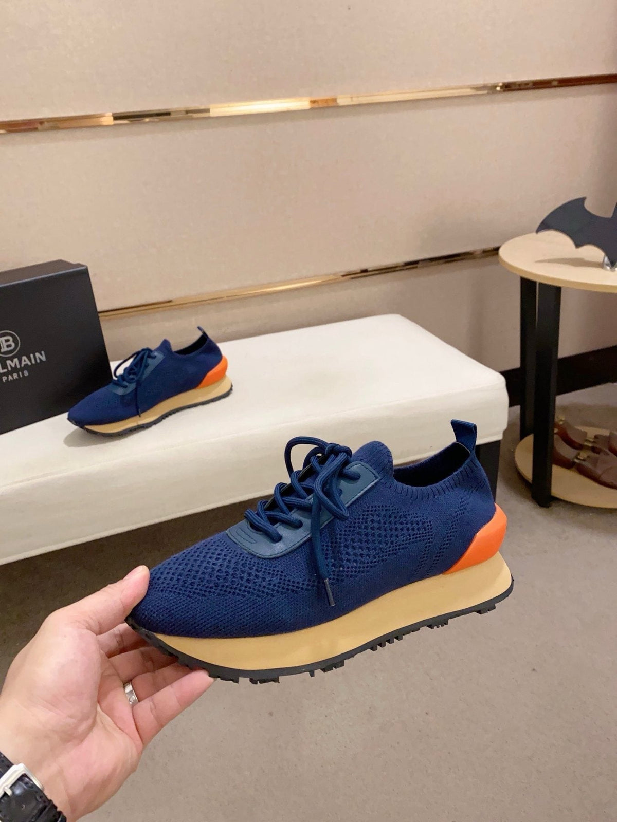 Balmain Knit Low-Top Sneakers