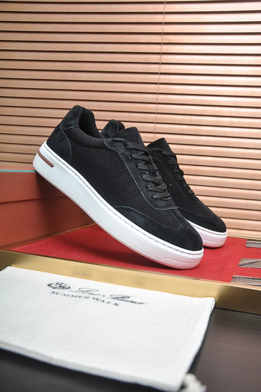 Loro Piana Textured Lace-Up Sneakers