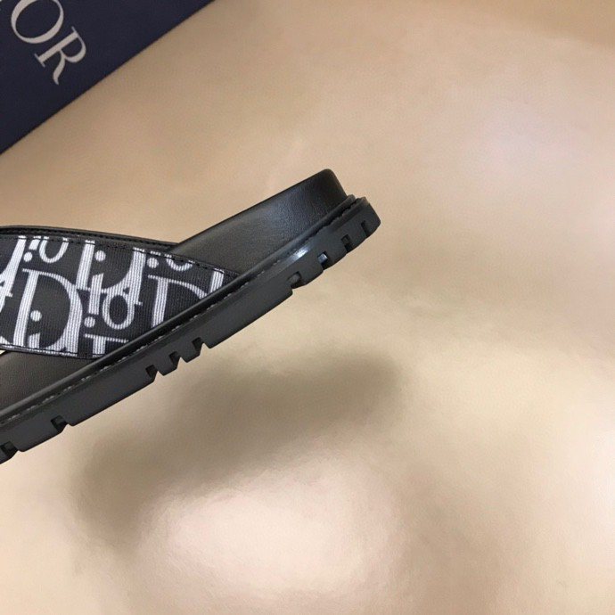 Dior Men's Black-and-White Thong Sandals