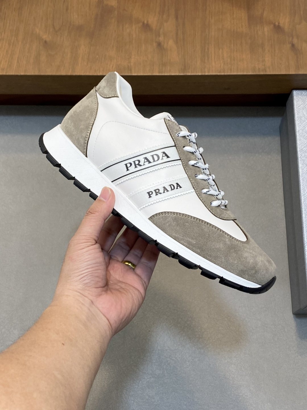 Prada Men's Color-Block Low-Top Sneakers