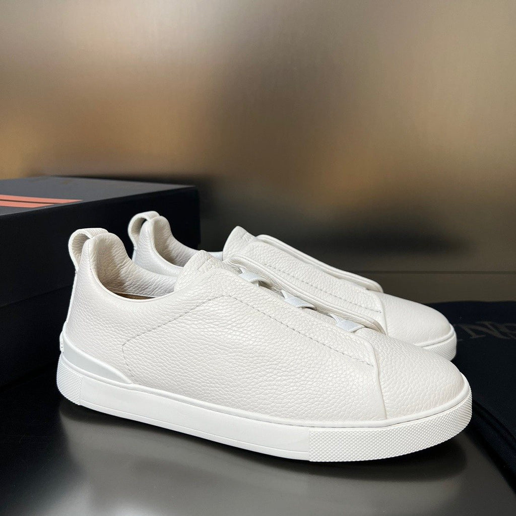 Zegna White Slip-On Sneakers