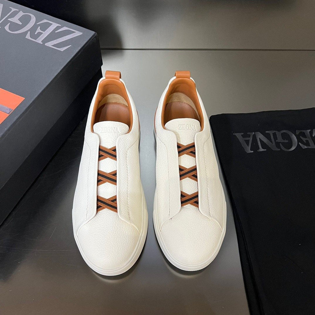 Zegna White Slip-On Sneakers