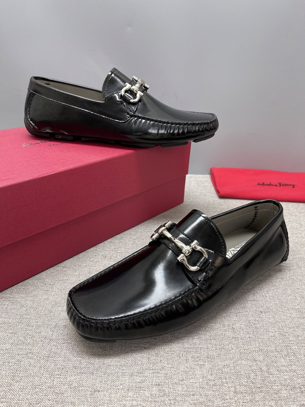 Ferragamo Men's Metal-Hardware Driving Loafers