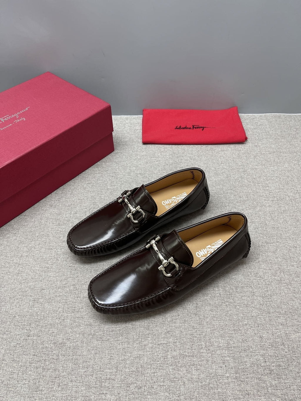 Ferragamo Men's Metal-Hardware Driving Loafers