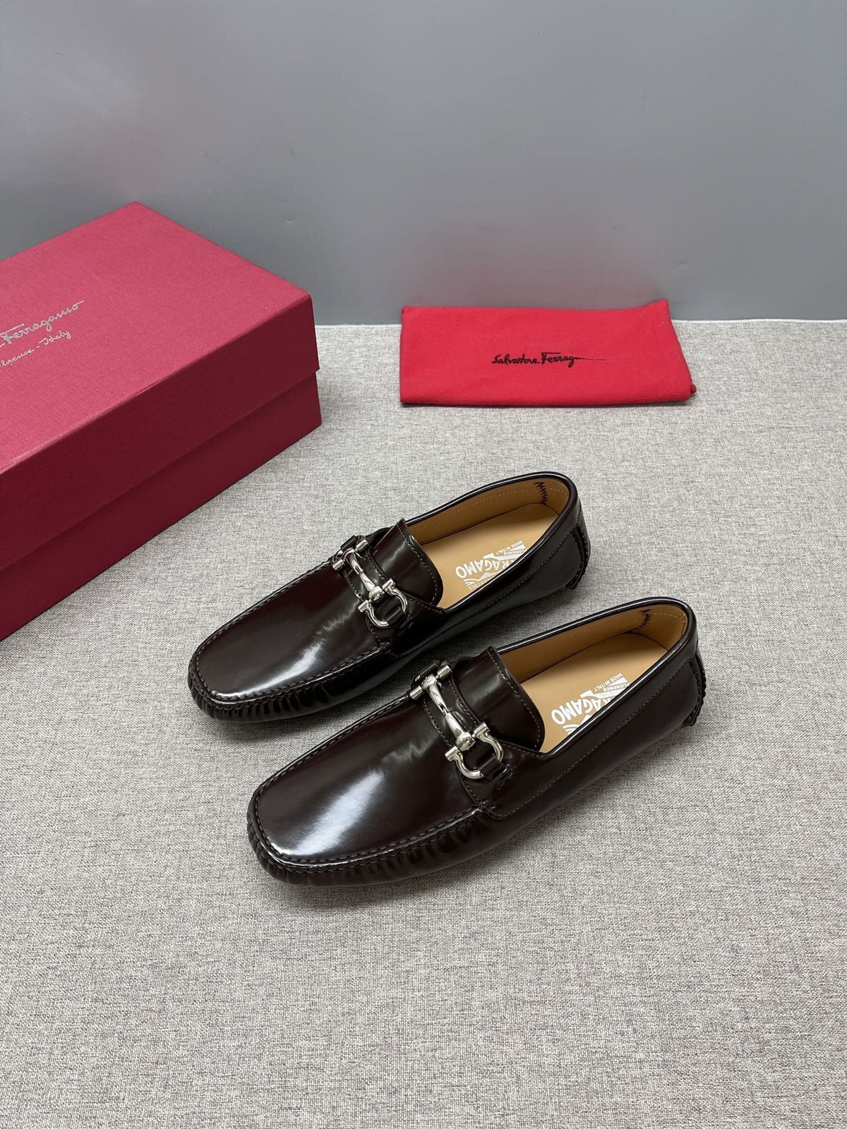 Ferragamo Men's Metal-Hardware Driving Loafers