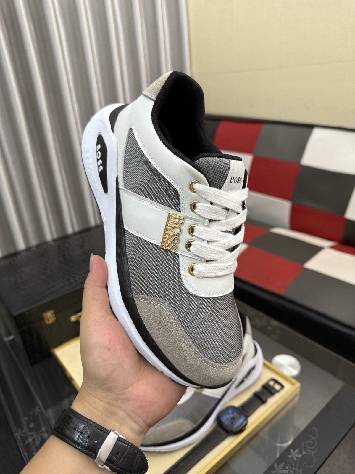 BOSS Men's Color-Block Low-Top Sneakers