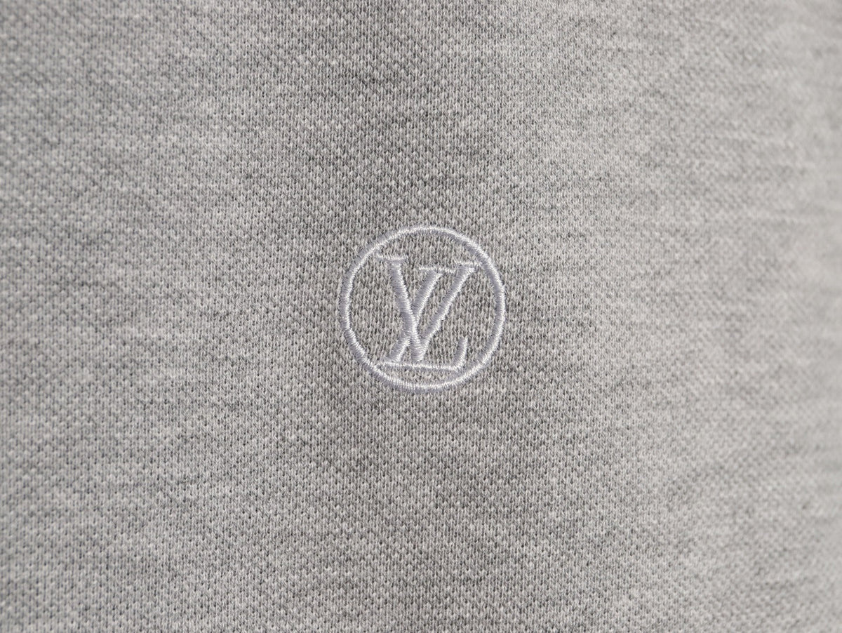Louis Vuitton Classic Small-Logo Embroidered Polo - Heather Gray