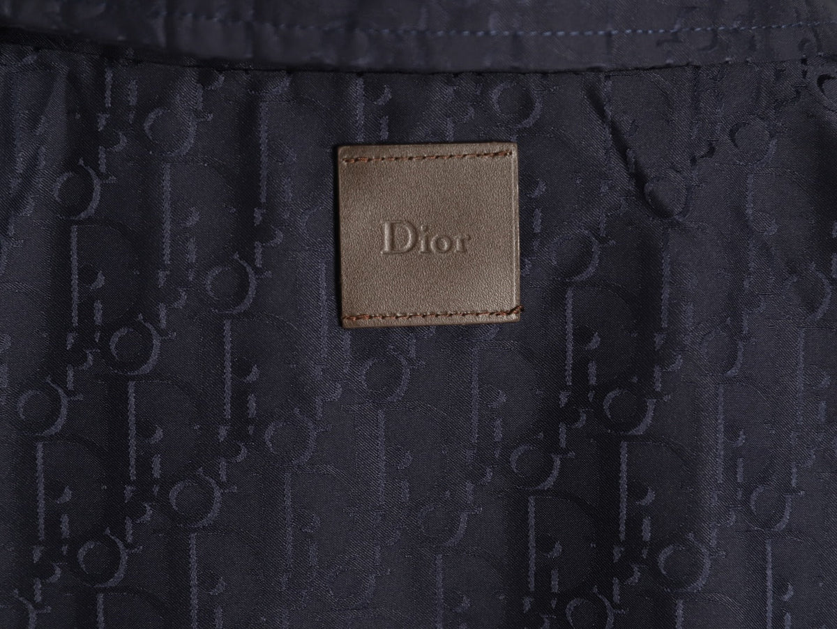 Dior CD Oblique Pattern Button-Front Jacket - Navy